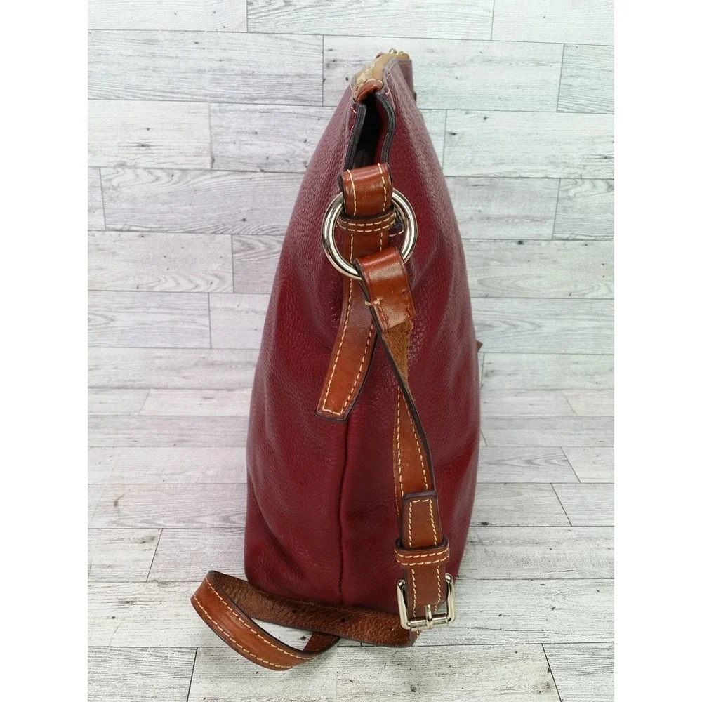 Dooney & Bourke Pebble Grain Leather Shoulder Bag Wine Red